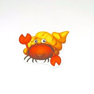 Crab Tropical Ocean Water Fish Cartoon Style Single Decor Sticker